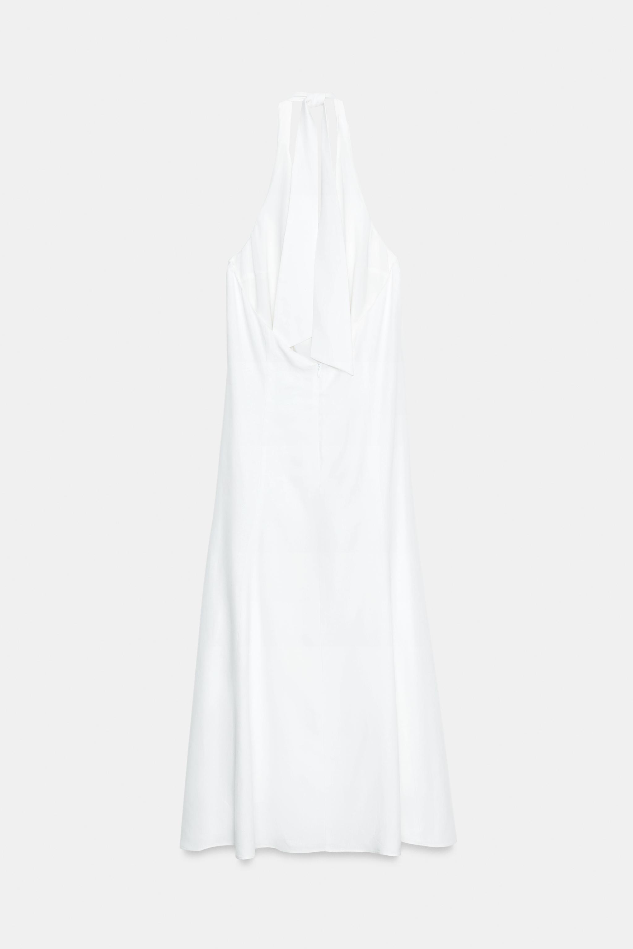 COMBINATION LINEN MIDI DRESS